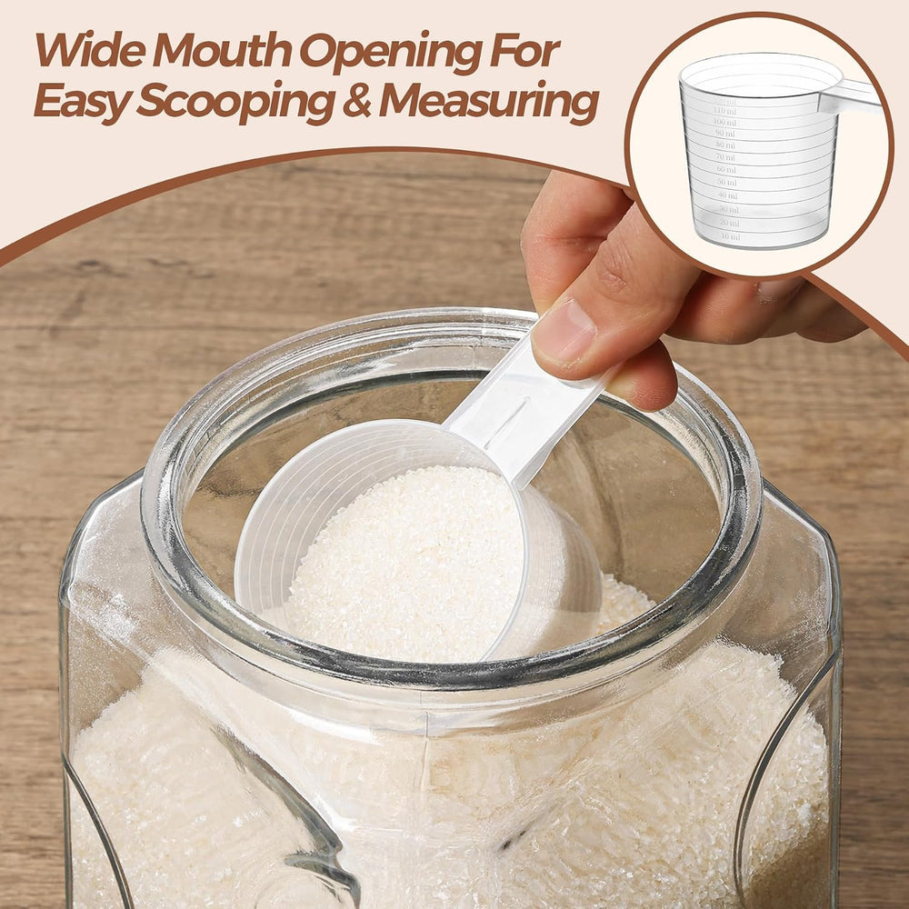 ComSaf Half Gallon Square Glass Pantry Jars with Lids 2 Pack Wide Mouth