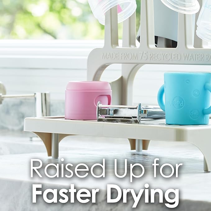 PopYum Seattle Gray Space Saving Drying Rack from 100% Recycled Bottles