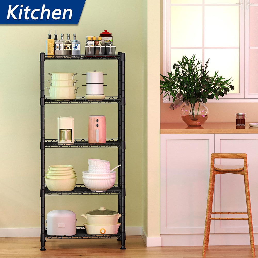 REGILLER 5-Wire Shelving Metal Storage Rack Adjustable Shelves,Standing Stora...