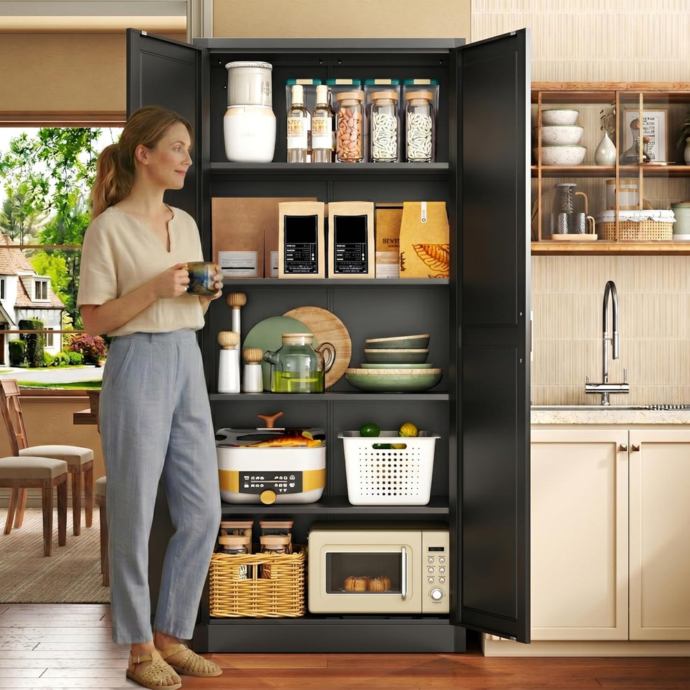 71" Metal Pantry Cabinet,Storage Cabinet with Doors and Shelves