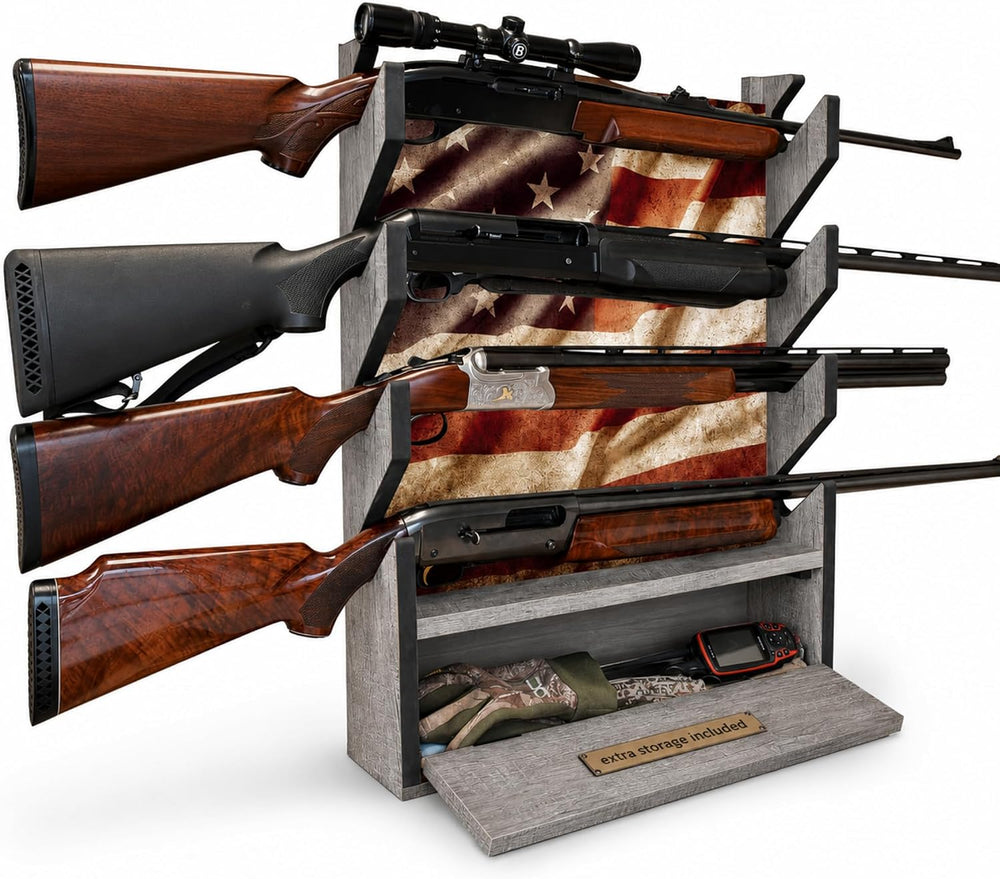 Rush Creek Creations Engineered Wood Gun Rack, Gun Rack for Walls, Racks
