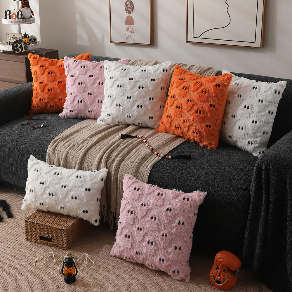 DFXSZ Halloween Pillow Covers 26x26 inch 2Pcs White Ghost Halloween Decor
