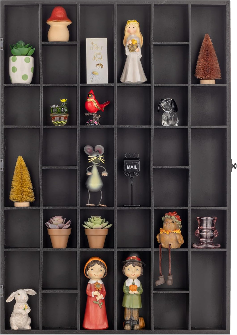 Gallery Solutions - Black Wall-Mounted - Curio & Shot Glass Display Case ...