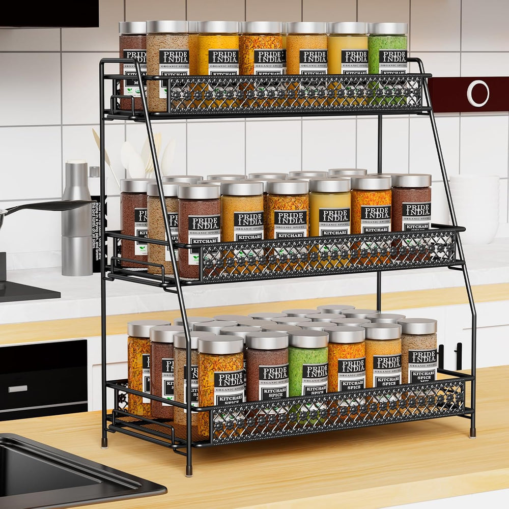 Vintage 3 Tier Spice Rack Organizer for Kitchen Counter