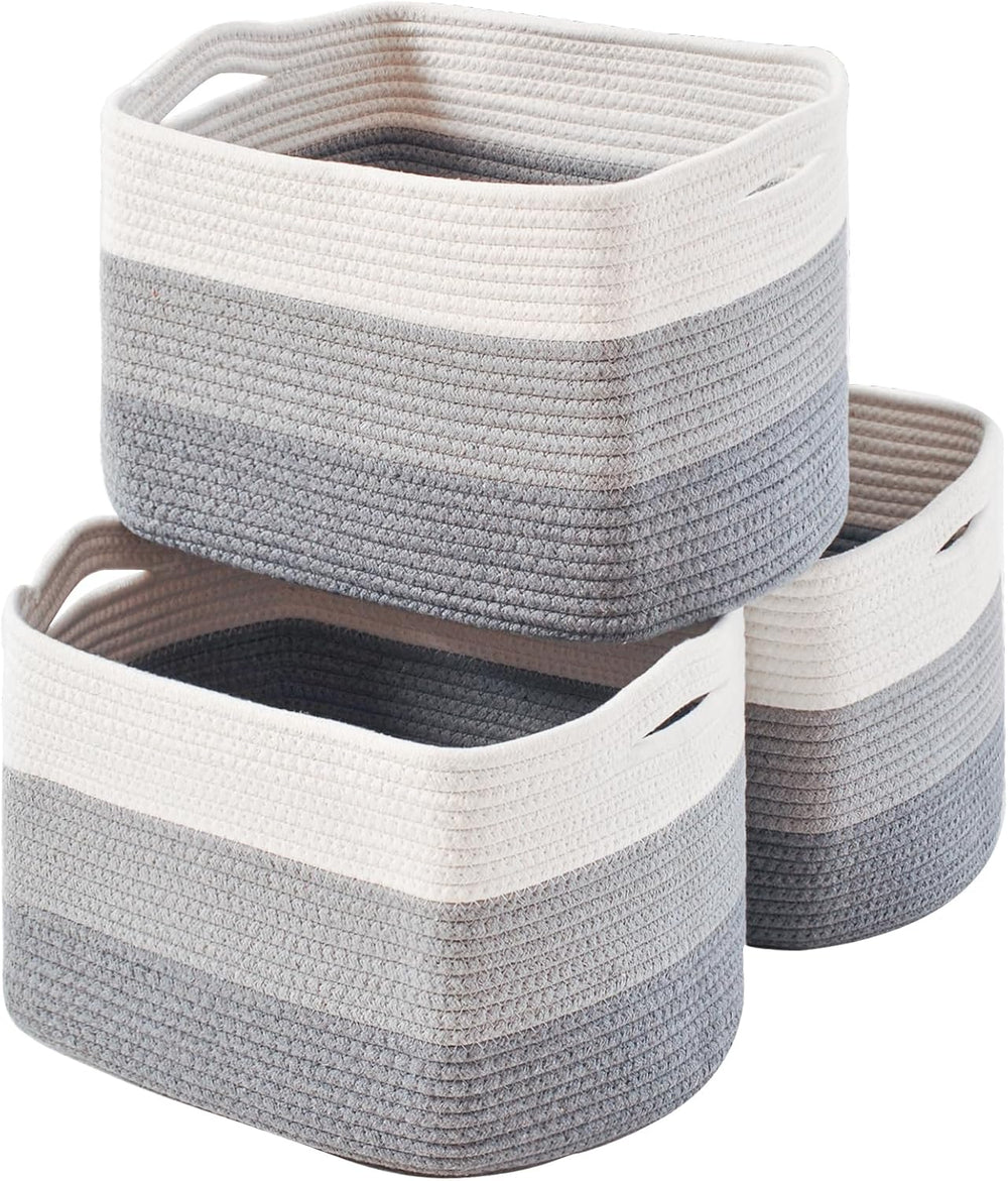 Storage Baskets for Organizing Shelves 15x11x9.5 Gradient Grey