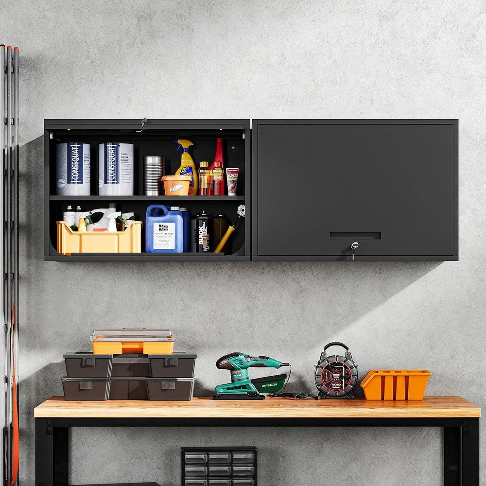 Metal Garage Wall Cabinet with Doors and Shelves,Garage Cabinets Wall Mount,F...