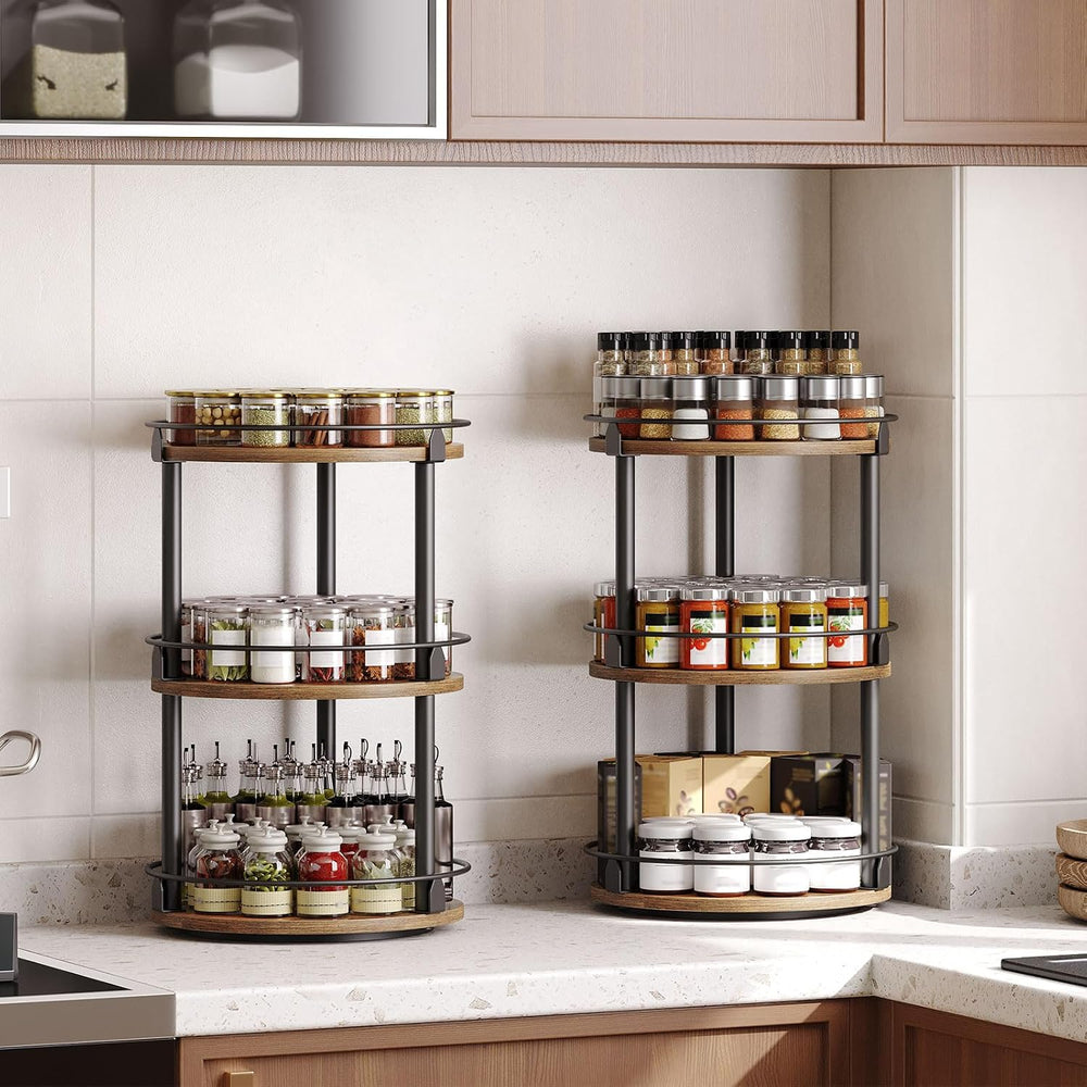 YATINEY Spice Rack, Set of 2 Lazy Susan Organizer, 3-Tier Turntable Organizer...