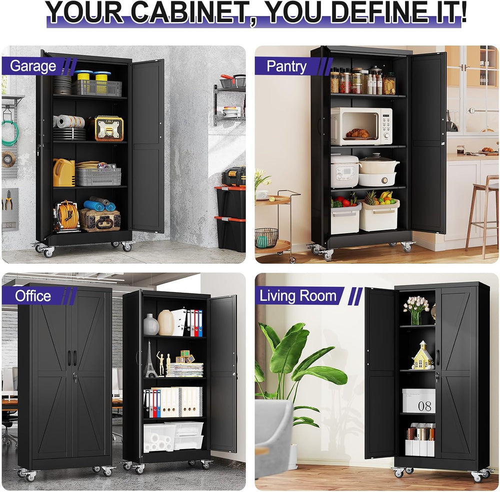 61" Tall Metal Storage Cabinet