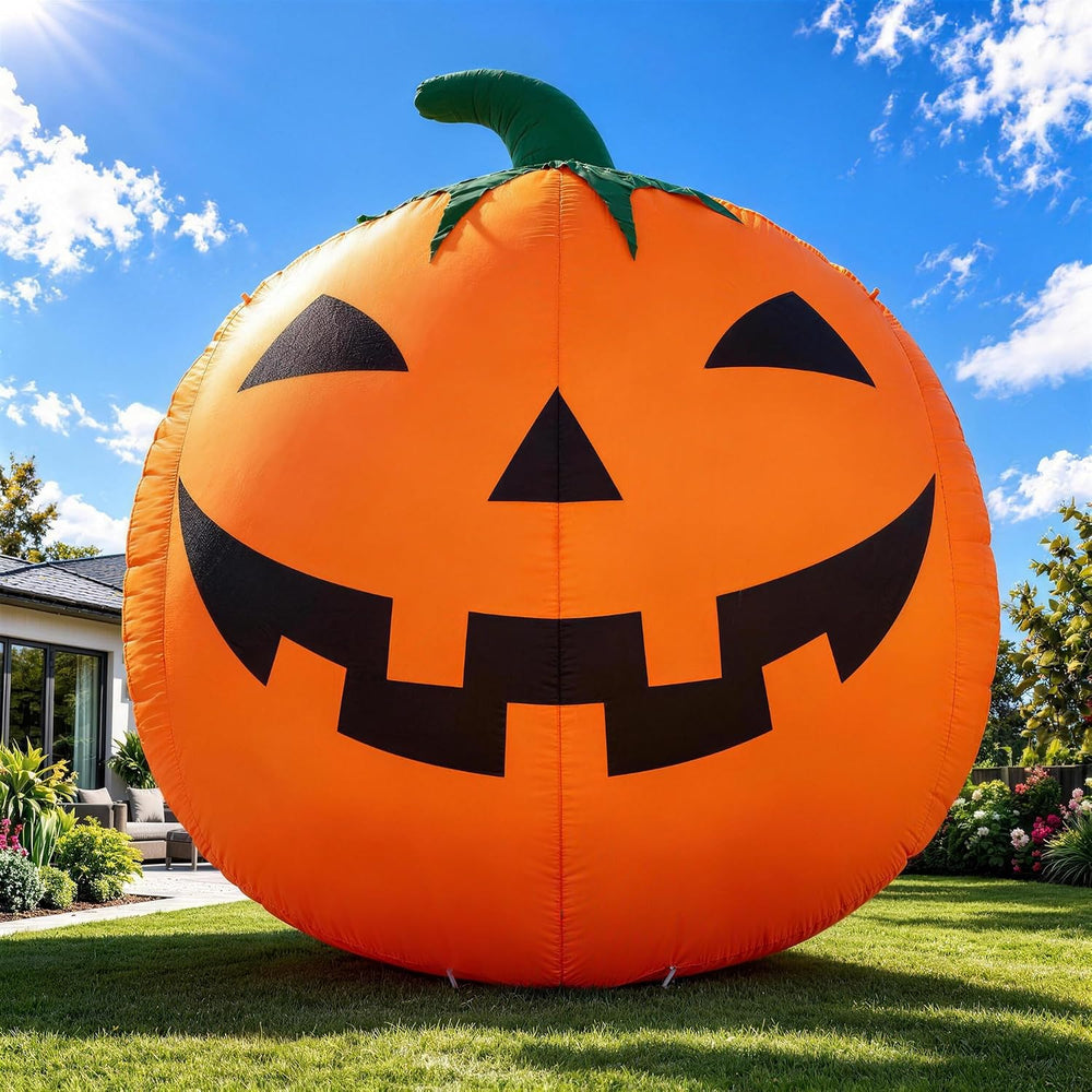 ZPISF 12 FT Halloween Inflatables Giant Pumpkin with Rotating LEDs