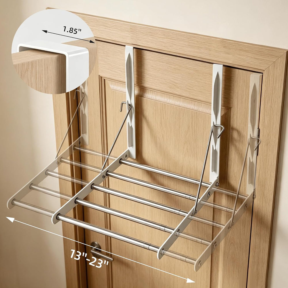 Over Door Clothes Drying Rack 13-23“ Adjustable Foldable Space Saving Black
