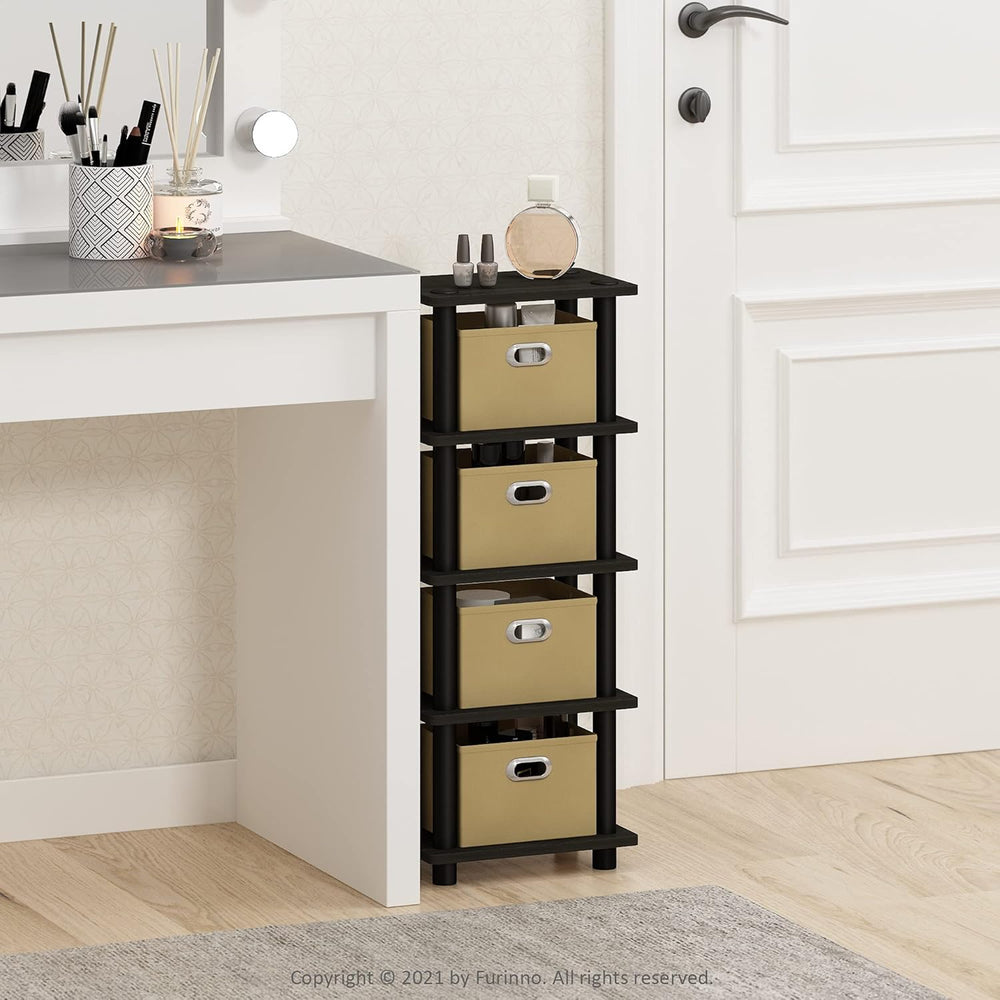 Furinno Turn-N-Tube Toolless 4-Tier Storage Shelves, Espresso