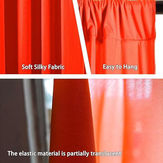 10 x 7 Feet Orange A Backdrop Curtain for Partie, Background Curtains for Pho...
