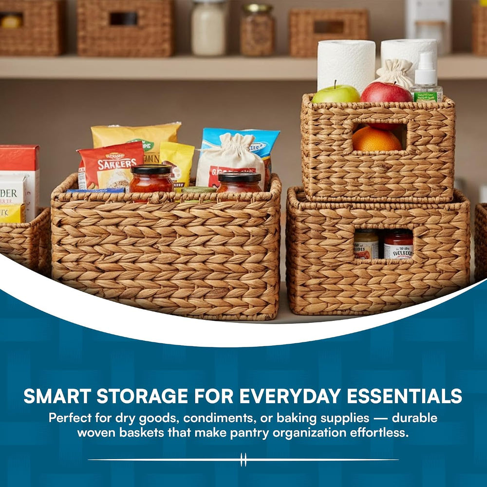 Honey-Can-Do Woven Water Hyacinth Wicker Storage Baskets, Nesting Set of 3