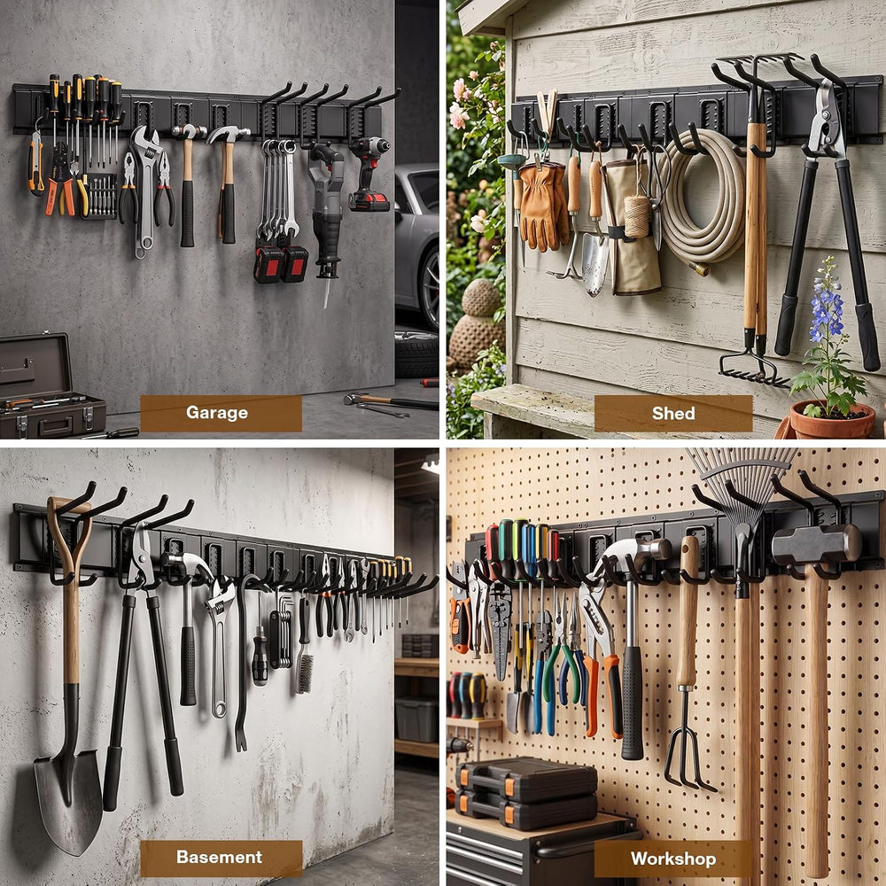 49.5" Garage Tool Organizer Wall Mount, 500 LBS Garden Tool Organizer