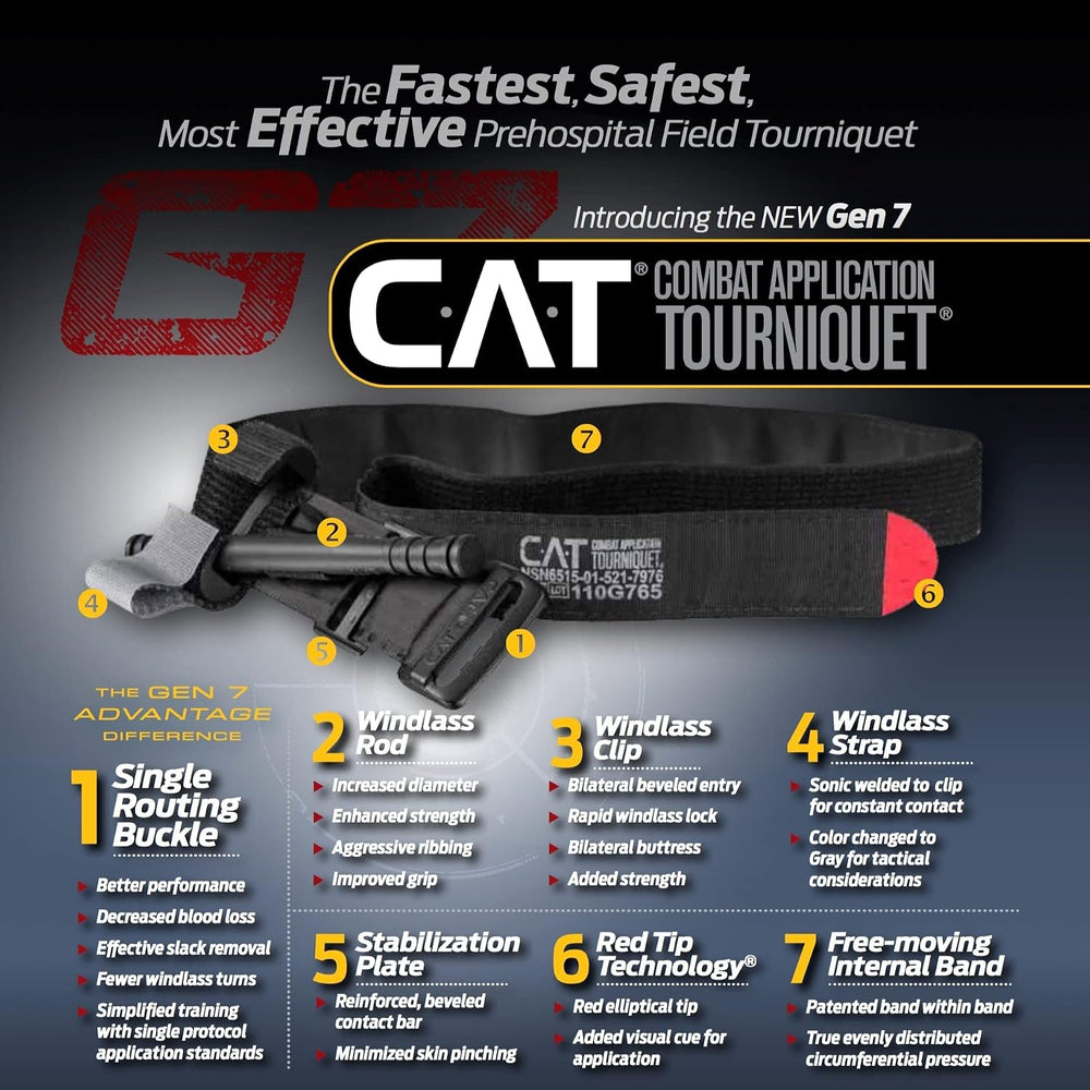 EVERLIT Advanced Trauma Kit, CAT GEN-7 Tourniquet, TCCC Compliant, Mil-Spec N...
