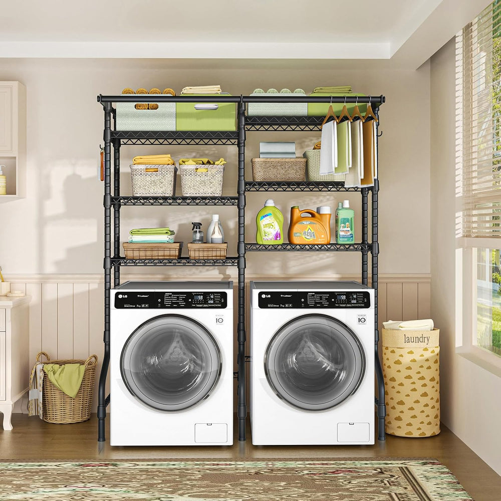 U13 Medium Over Washer and Dryer Storage Shelves, 6 Tiers Laundry Rack