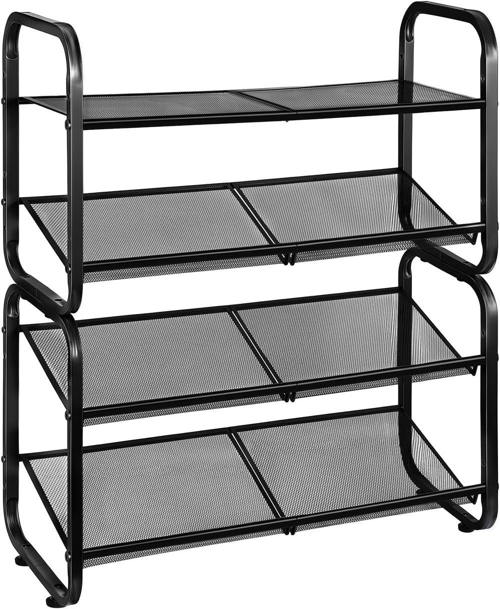 4 Tiers Metal Shoe Rack for Entryway Closet Hallway Bedroom Garage
