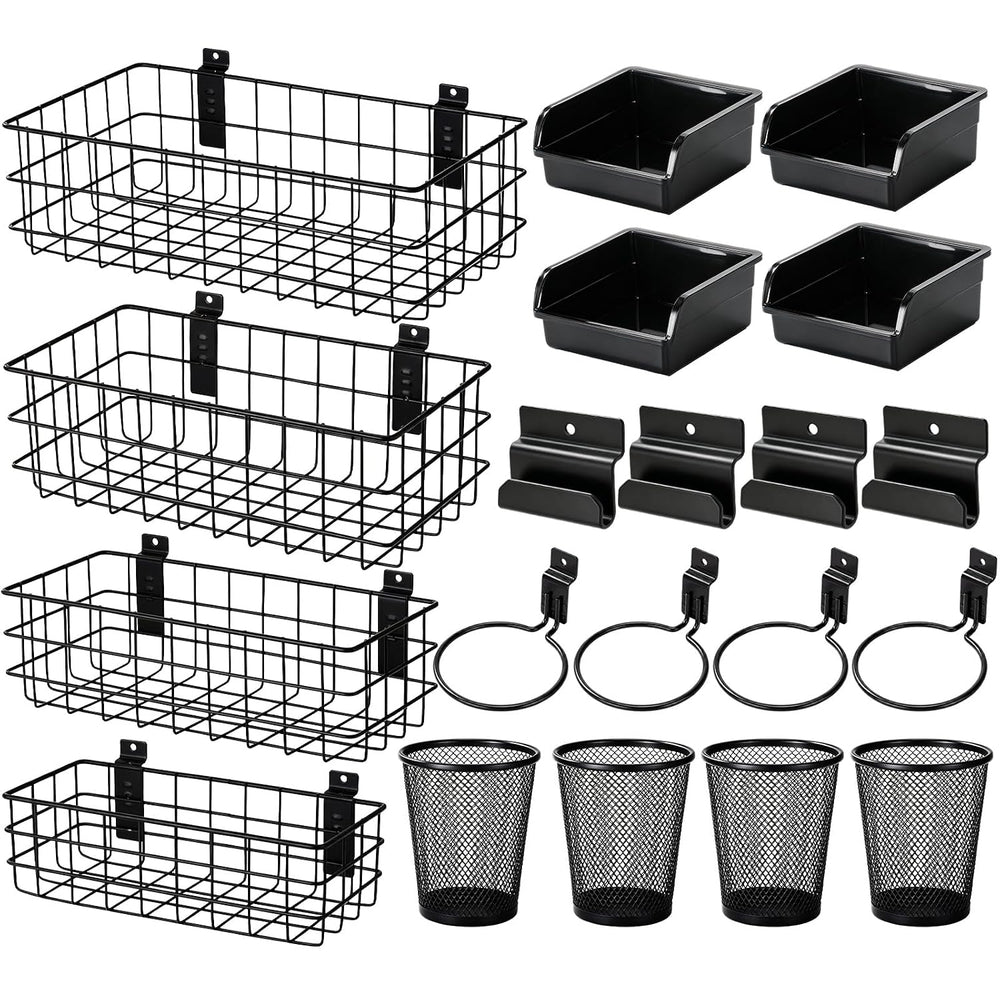 Wesiti 12 Pack Slatwall Accessories Set Metal Pegboard Hanging Storage