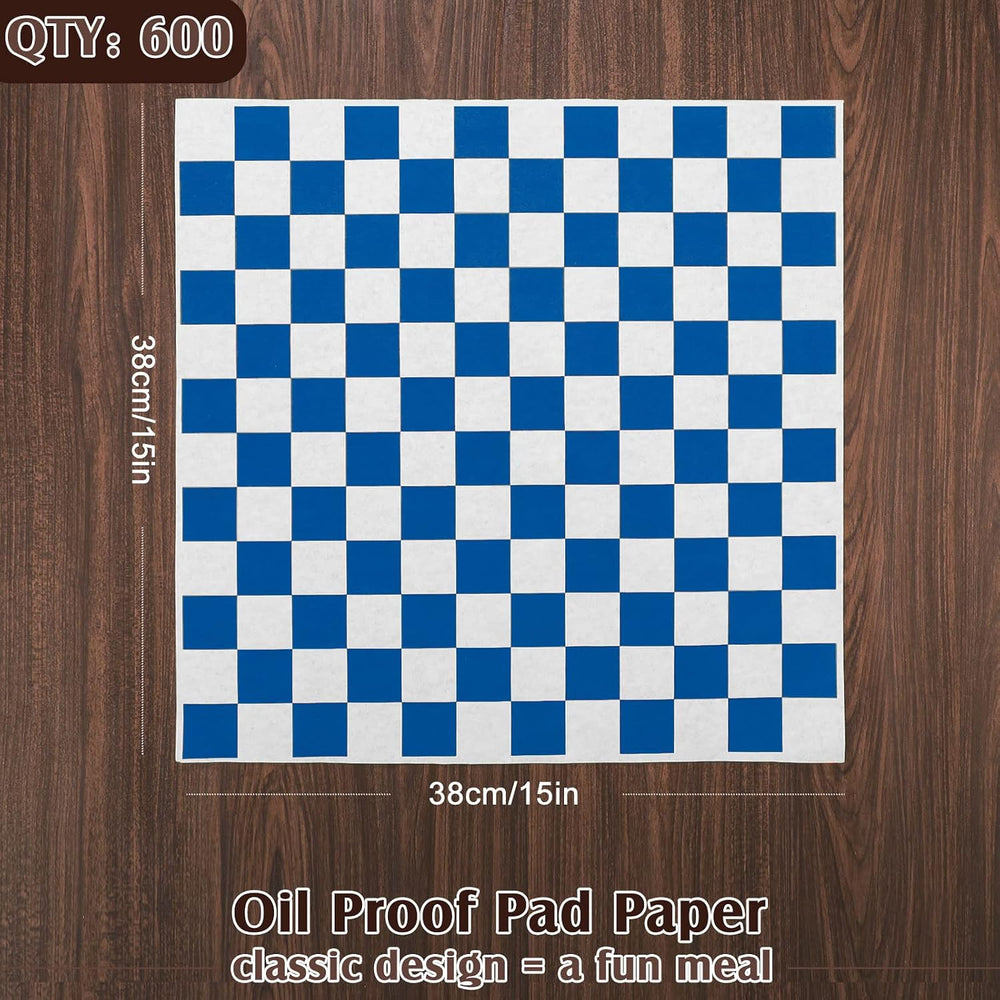 Honeydak Blue 600 Pcs Sandwich Wrapping Paper Sheet 15''x15''