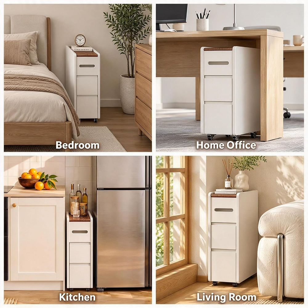 Solid Wood Bathroom Storage Cabinet with Drawers ,Flip-Top Storage, White