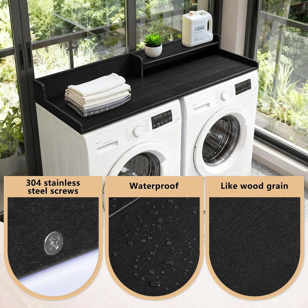 Washer Dryer Countertop with Shelf, HDPE 2-Tier Laundry Topper