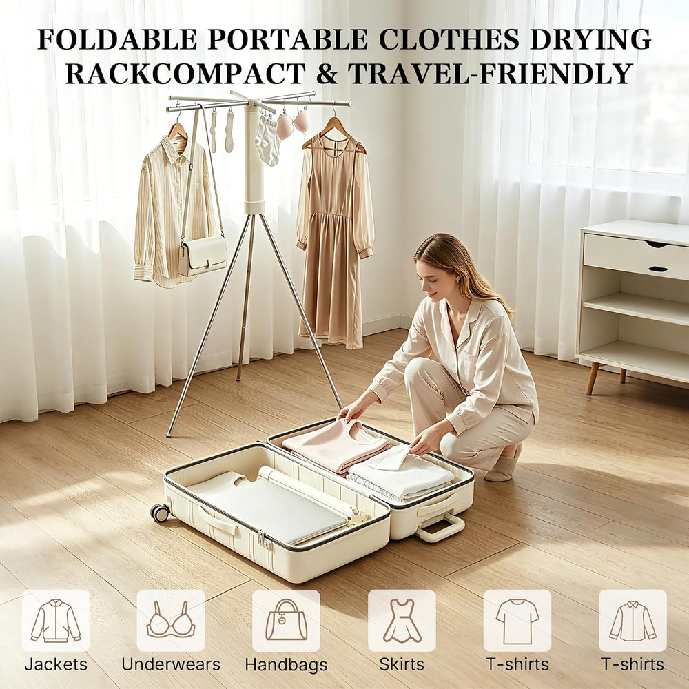 Foldable Clothes Drying Rack, Adjustable Windproof Laundry Drying Rack with G...