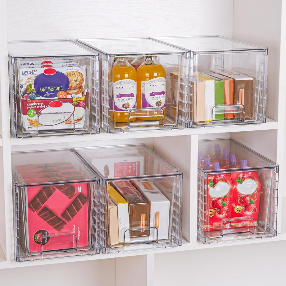 Vtopmart 2 Pack Large Stackable Storage Drawers, Clear