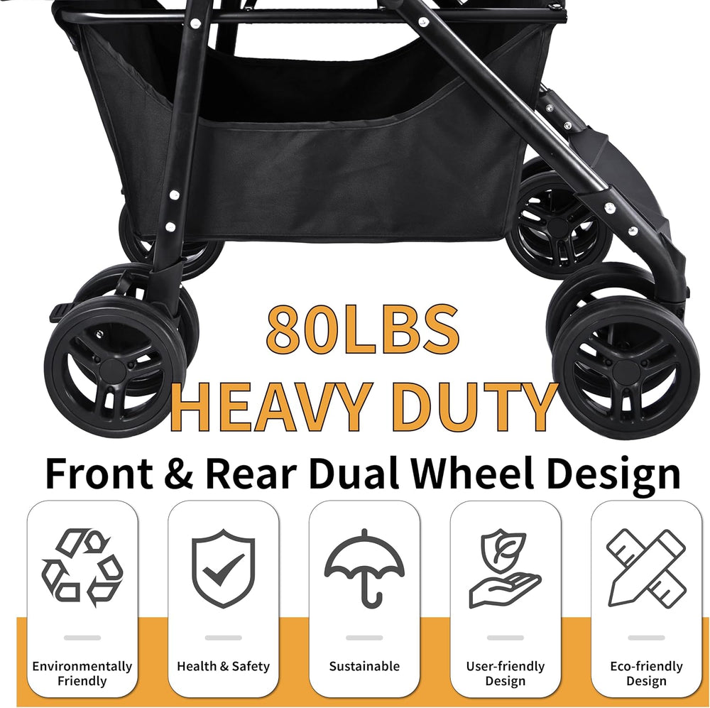 Upgraded Foldable Shopping Cart with Wheels - Heavy Duty Grocery Cart, 80lbs ...