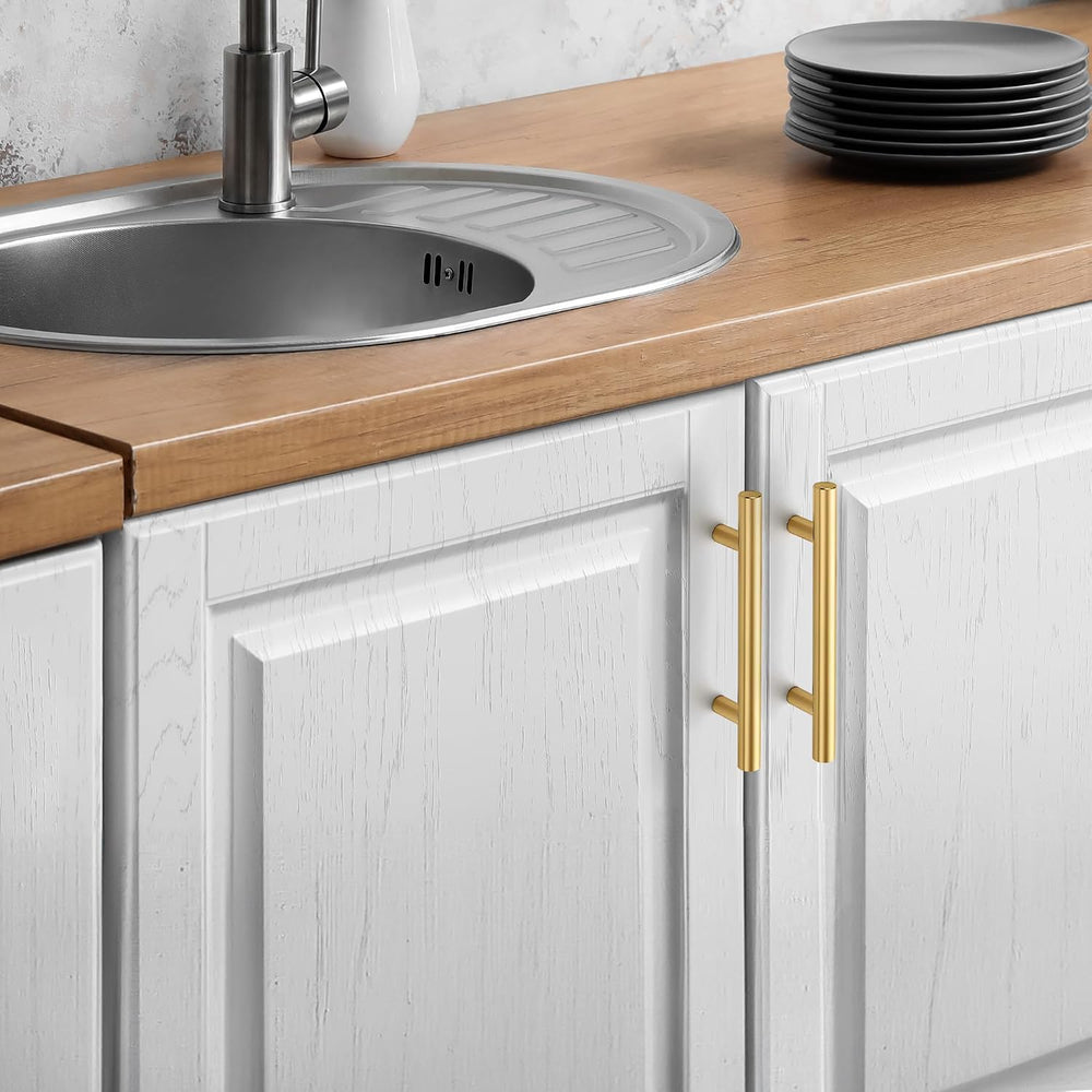 JOY DECOR 30 Pack Gold Cabinet Handles, 3-3/4 in Hole Center Cabinet Pulls