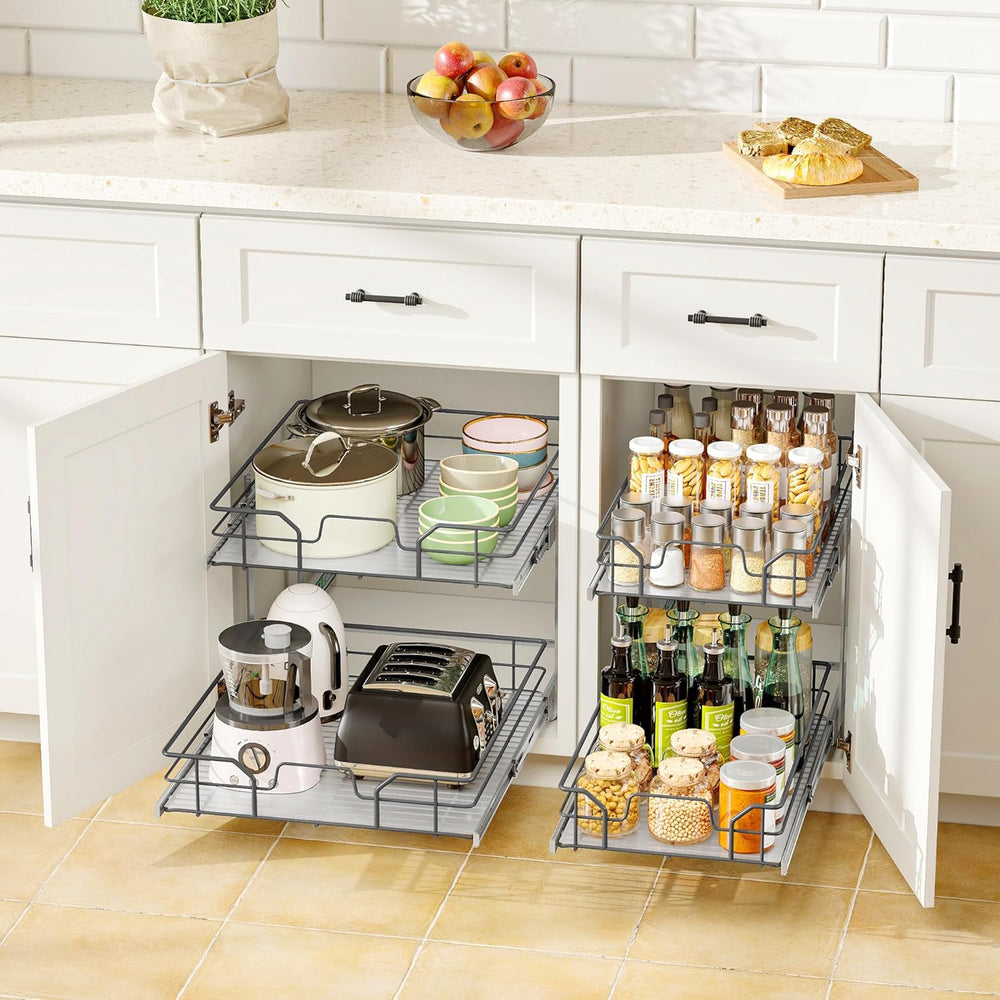 2-Tier Pull Out Cabinet Organizer (17" W x 22" D)