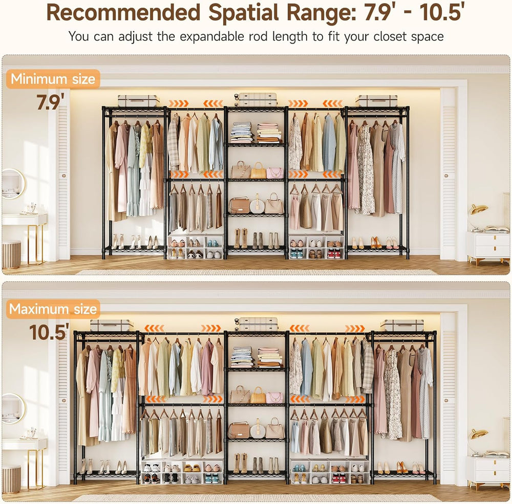 ONBRILL E5 Expandable Heavy Duty Large Freestanding Closet Organizer System