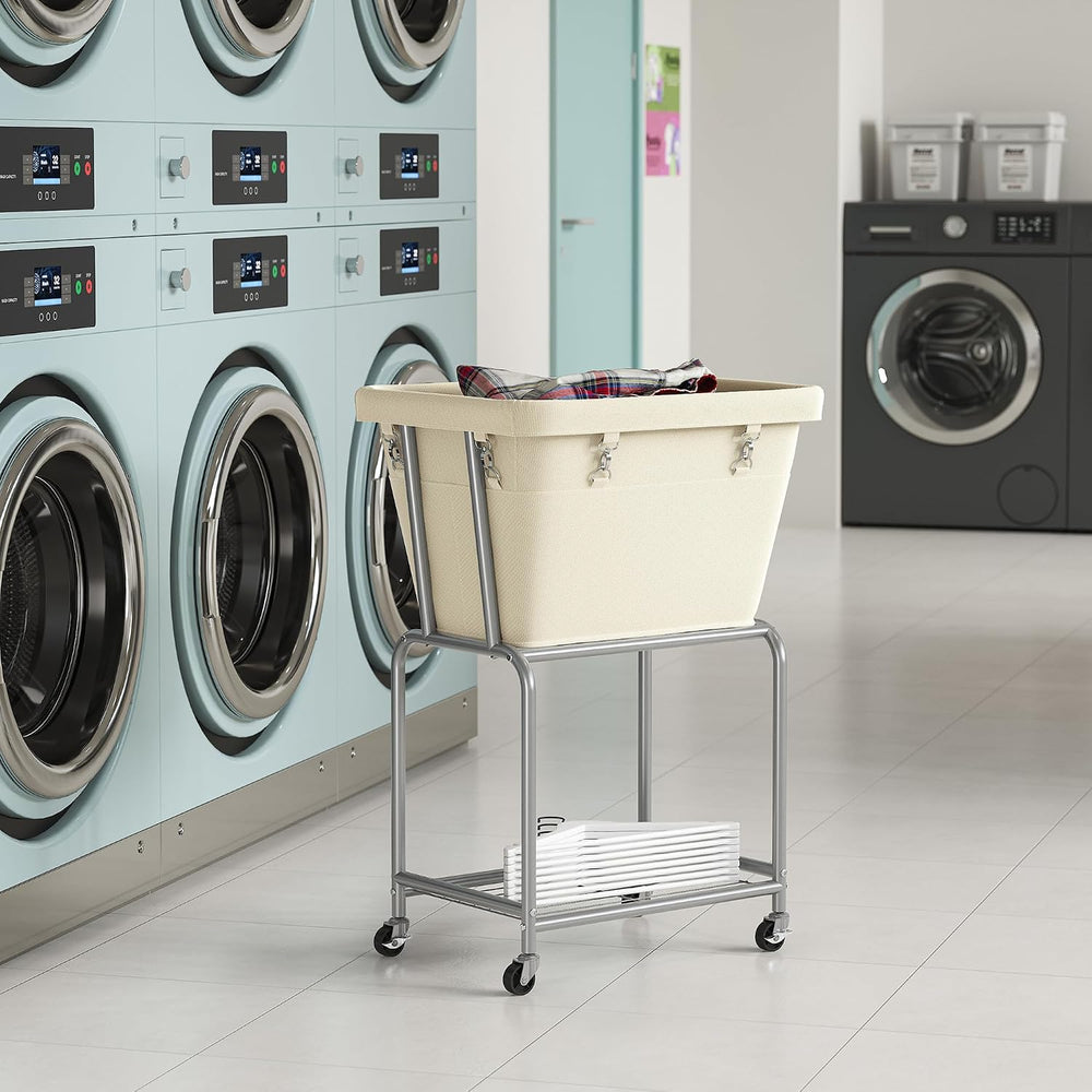 ELYKEN Rolling Laundry Hamper with Wheels, Removable Bag, Laundry Cart