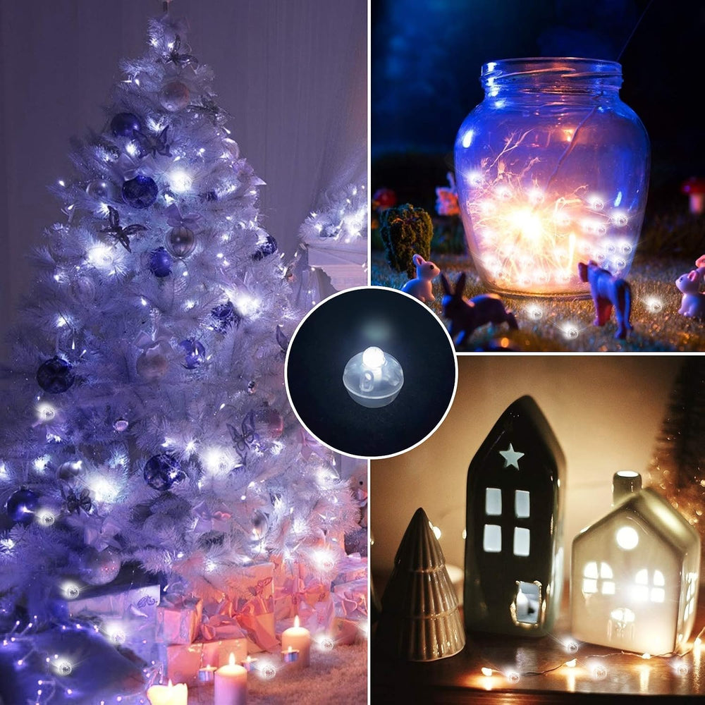 200pcs White LED Balloon Light, Tiny Light Mini Round Led Ball Lamp for Paper...