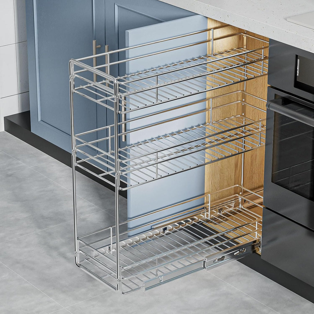 ROOMTEC Pull Out Spice Rack for Narrow Cabinet (5½" W X 20½" D),3 T...