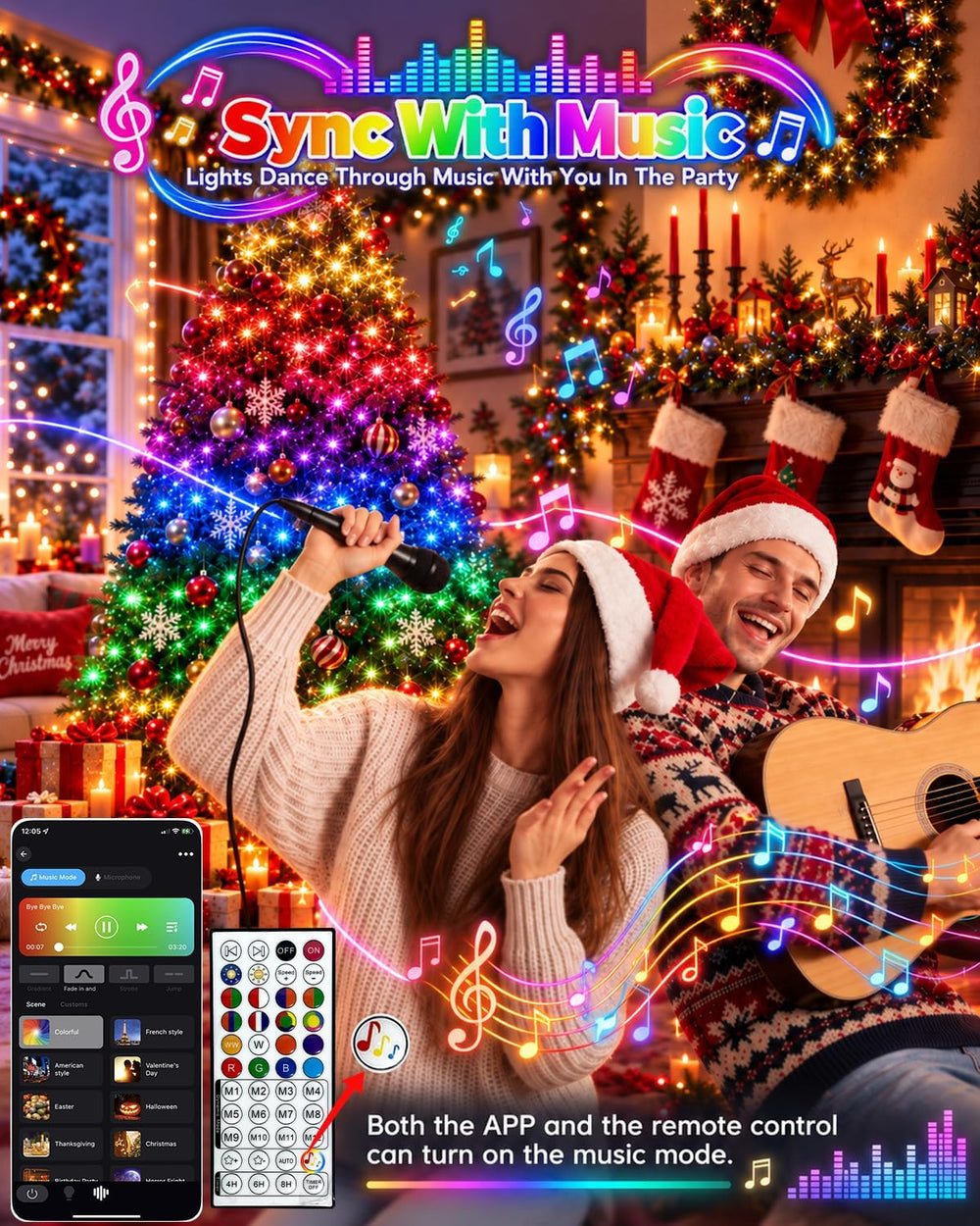 240LED Smart Color Changing String Lights 92FT Halloween Lights App Remote