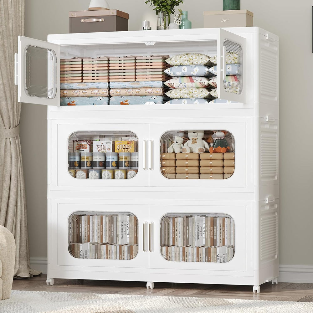 150GAL Extra Large Storage Bins with Lid, 600QT Storage Bins with Wheels, Fol...