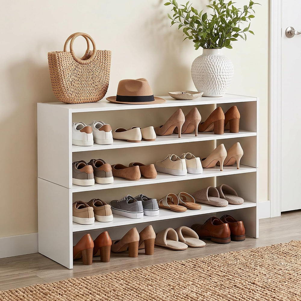 Whitmor Stackable 31" Extra Wide 2-Shelf Storage Organizer, White