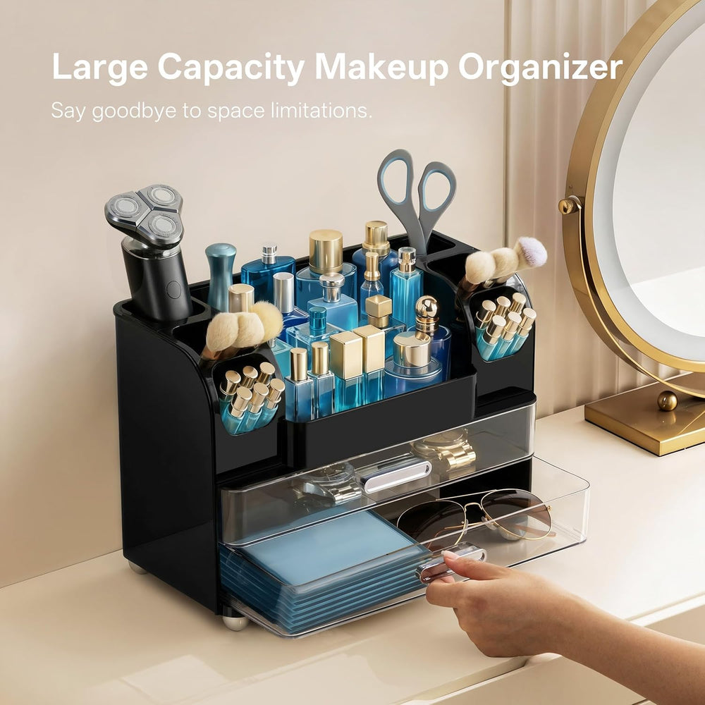 HBlife Makeup Organizer for Vanity with Brush Holder, Cologne Organizer for M...
