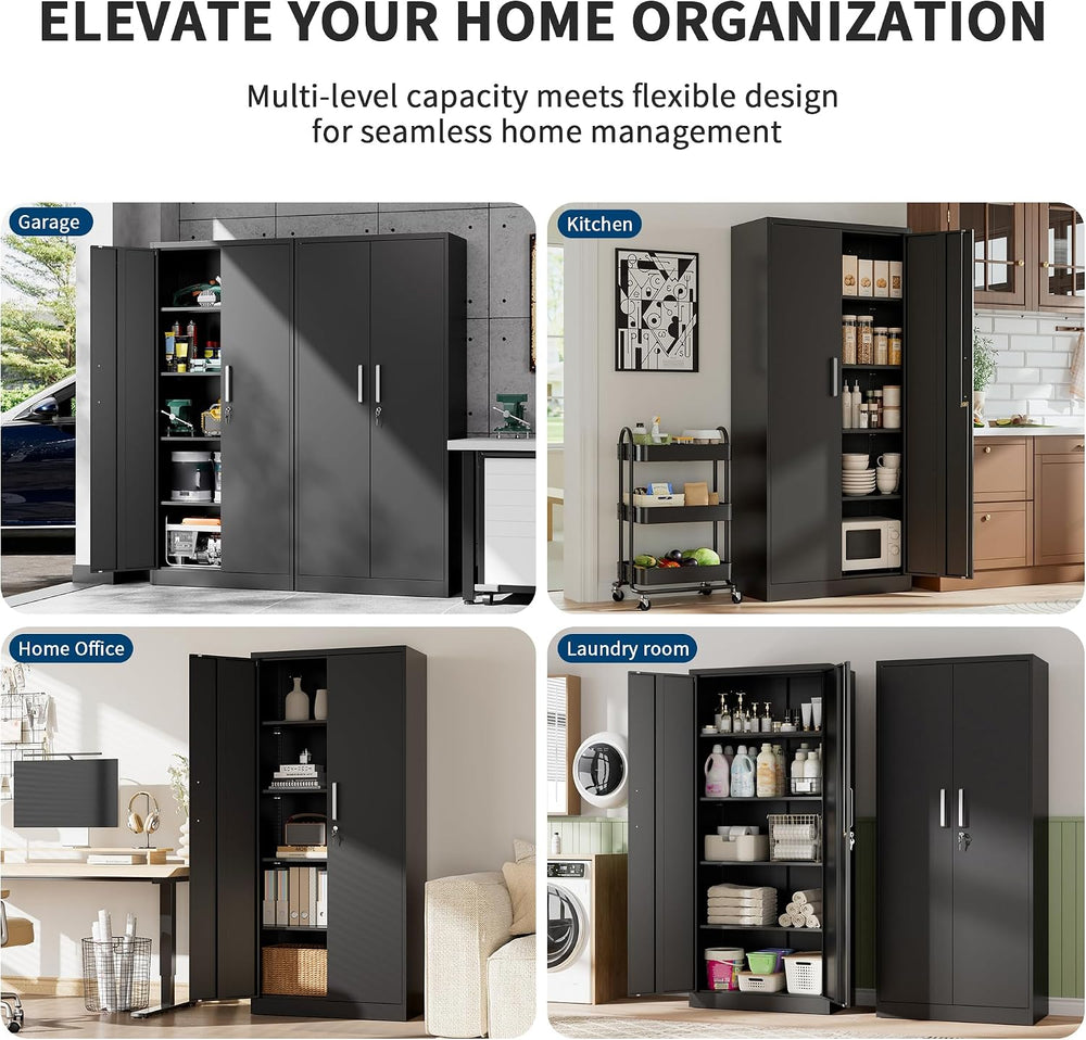 Metal Garage Storage Cabinet, Lockable Utility Storage