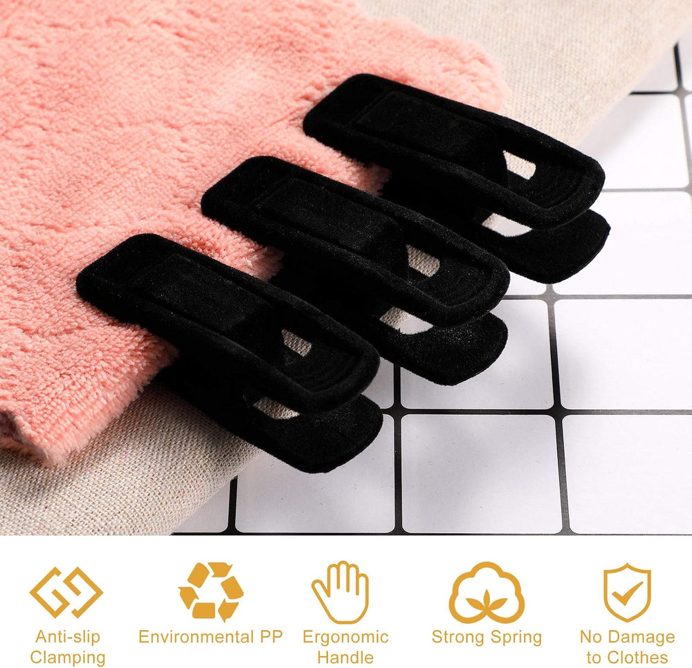Velvet Hangers Clips Flocked Finger Clips Velvet Clothes Clips Strong Pants H...