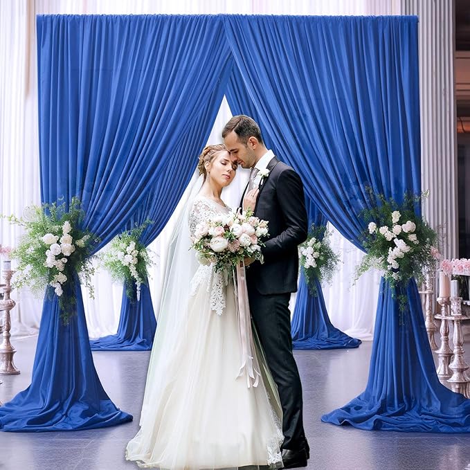 10 x 10 Feet Blue A Backdrop Curtain for Partie, Background Curtains for Phot...