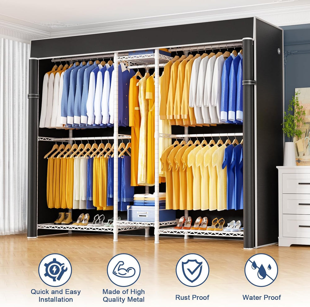 Ulif E12C Pro Heavy Duty Closet Organizer System,Freestanding Clothing Racks ...