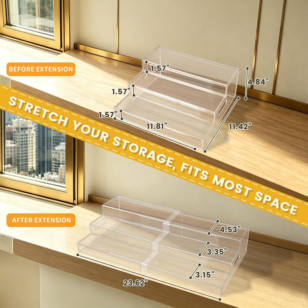 Expandable Can Rack Organizer, 3 Tier Acrylic Can Food Storage for Pantry