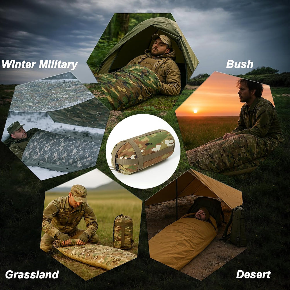 AKMAX Military Bivy Cover Sack Waterproof Sleeping Bag Shell Shelter Coyote