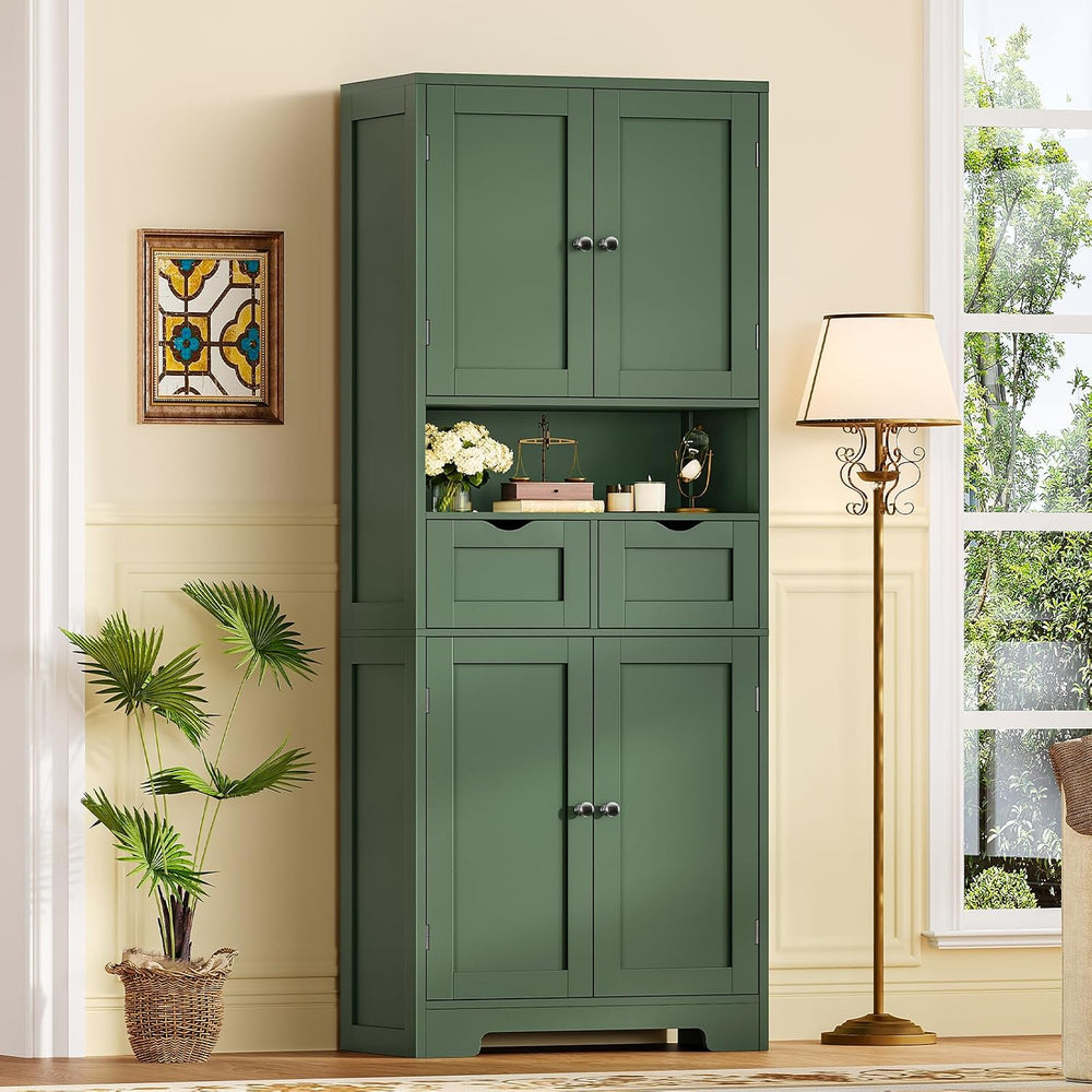 Kitchen Pantry Cabinet with 4 Door Shelves, Tall Storage Cabinet