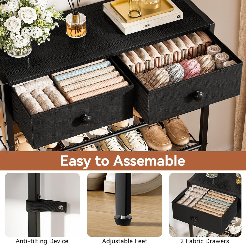5 Tier Shoe Rack with 2 Drawers, 16-20 Pairs Charcoal