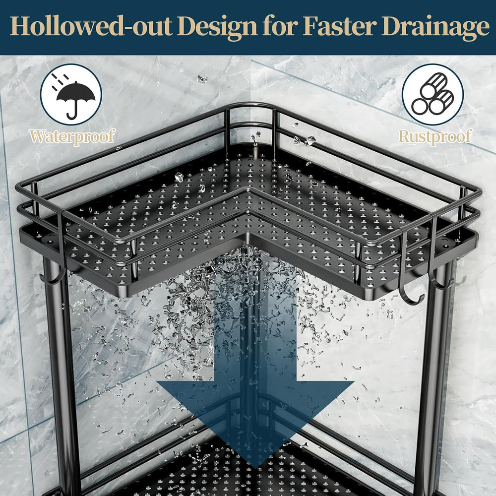 Corner Shower Caddy Standing - 3-Tier Stainless Steel Shower Shelves Rack, Ba...