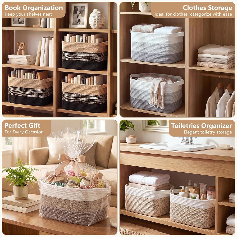 OIASKET Storage Basket for Organizing 3 Pack, Woven Baskets for Storage
