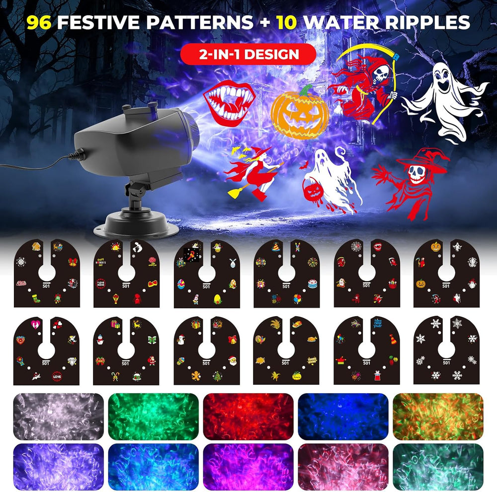 2026 Halloween Projector Lights,15W HD Holiday Light for Christmas Gift