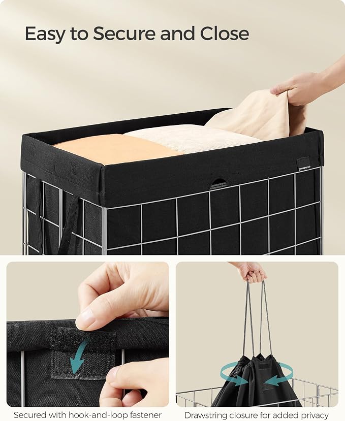 SONGMICS 29 Gal. Laundry Basket, Laundry Hamper, Collapsible Clothes Hamper